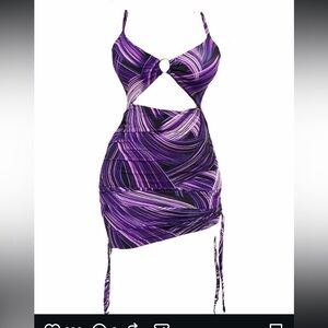 NWOT Nigerian designer purple galaxy bodycon dress